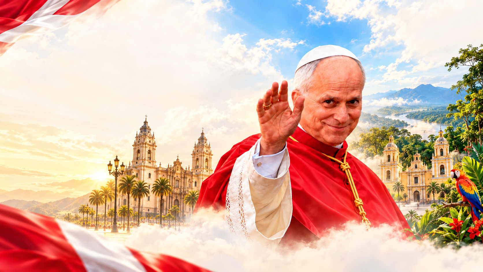 Papa León XIV saludando