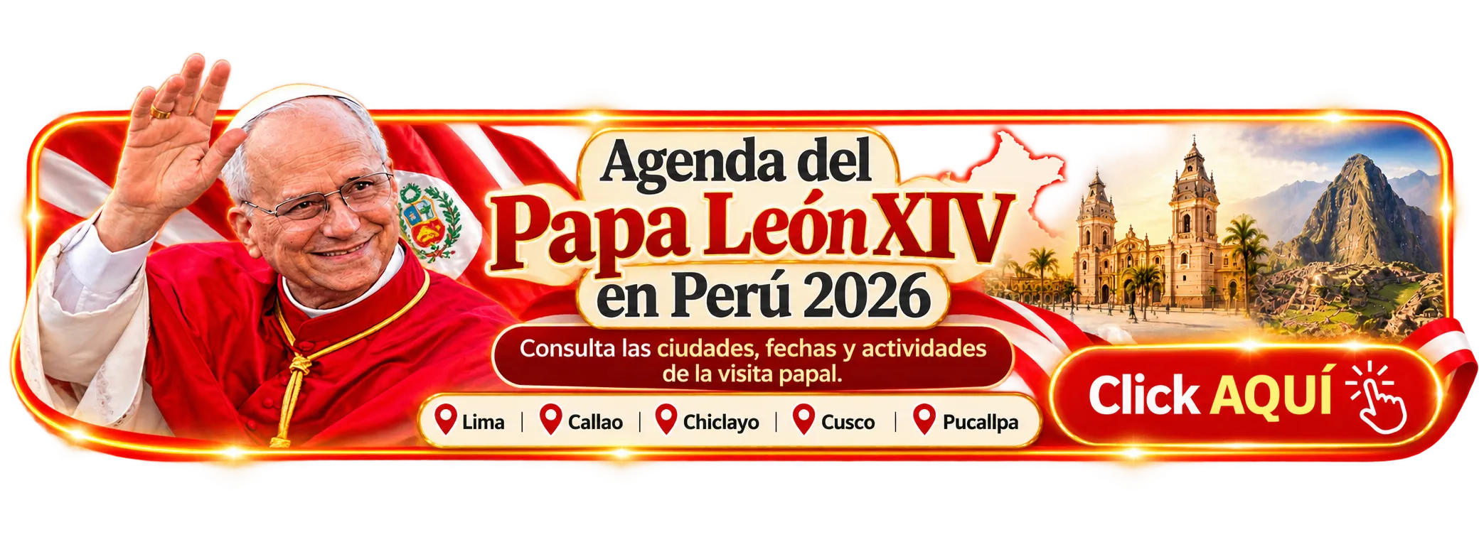 Agenda del Papa León XIV en Perú 2026