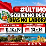 FERIADOS VISITA PAPA LEON PERÚ