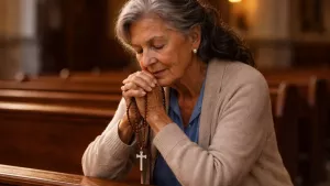 abuelita rezando el rosario