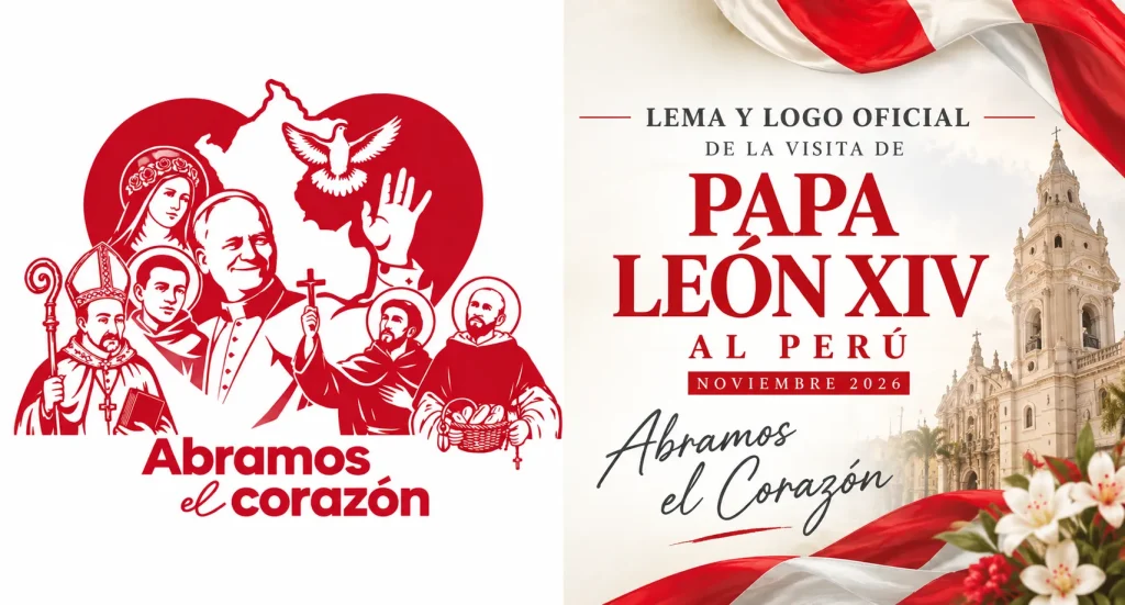 logo y lema del papa leon a perú 2026